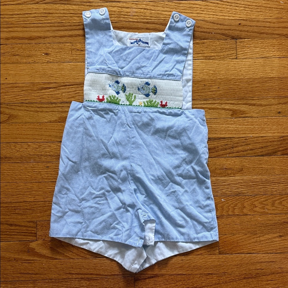 Blue Kids One Piece with Embroidered Design